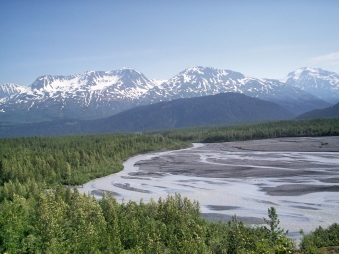 mountains and mudflats